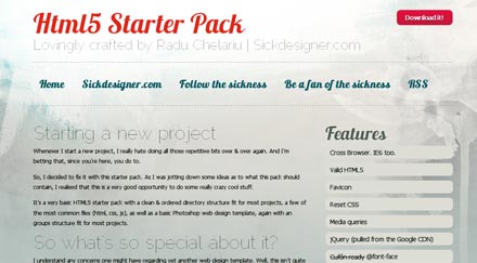 HTML5 Starter Kit è un template che si adatta alle esigenze.